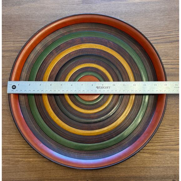 15in Vintage Japanese Urushi Lacquer Wooden Tray (Kagawa Shikki / Obon) - Picture 11 of 12